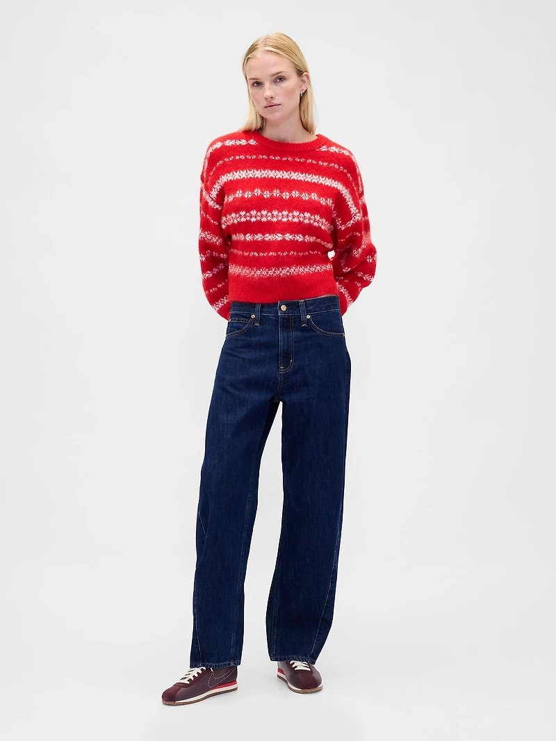 Fuzzy Oversized Crewneck Sweater