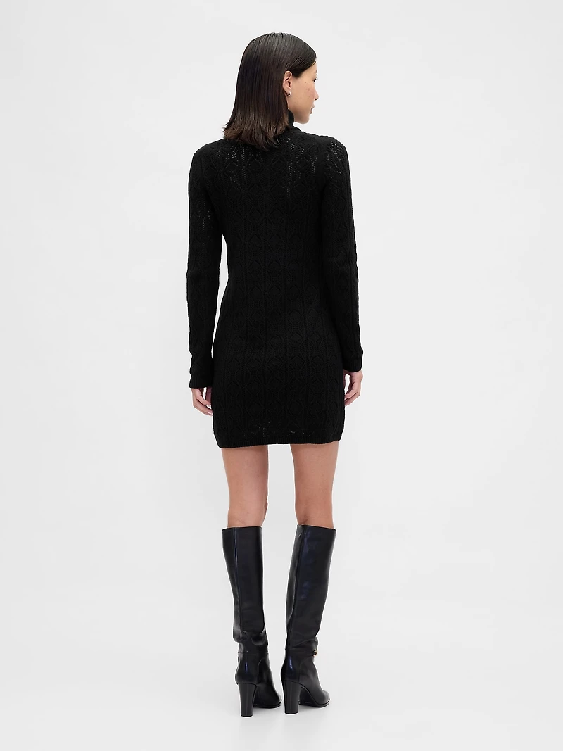 CashSoft Pointelle Turtleneck Sweater Dress