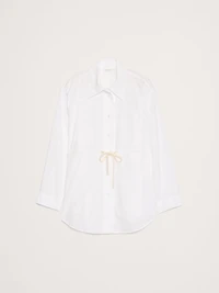 Cotton Poplin Drawstring-Waist Tunic
