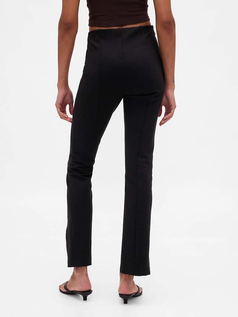 High Rise Double Knit Split-Hem Flare Pants