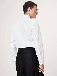 Slim-Fit Cotton Poplin Tuxedo Shirt with Cutaway Collar