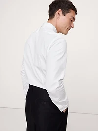 Slim-Fit Cotton Poplin Tuxedo Shirt with Spread Collar
