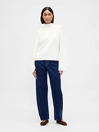 CashSoft Shaker-Stitch Turtleneck Sweater