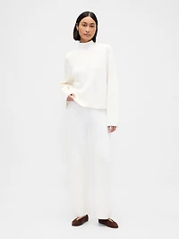 CashSoft Shaker-Stitch Turtleneck Sweater