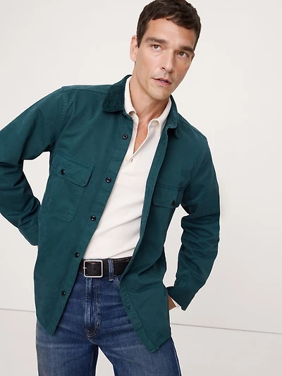 Standard-Fit Cotton Twill Overshirt