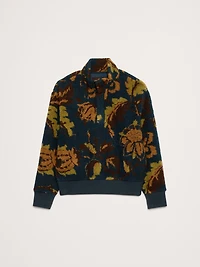 Print Sherpa Fleece Sweatshirt