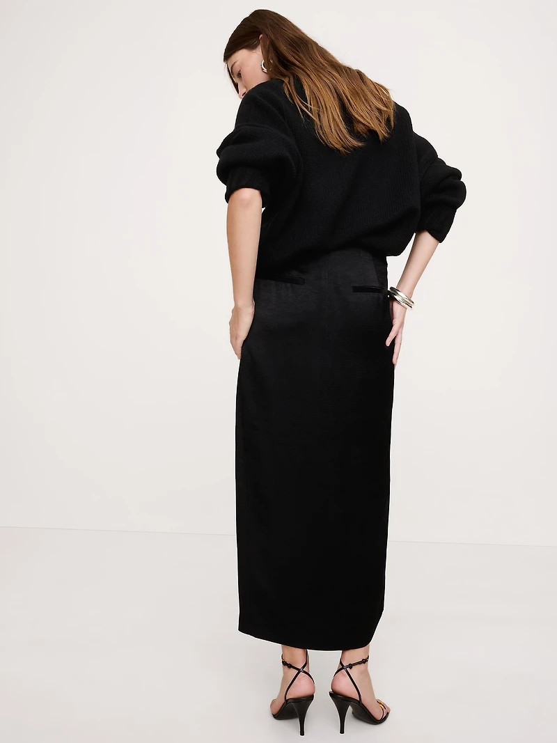 Ponte & Sequin Wrap Skirt