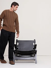 Italian Merino-Blend Cable-Knit Sweater