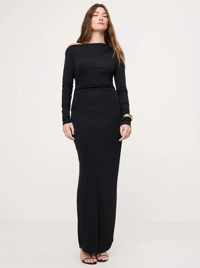 Matte Jersey Open Back Maxi Dress