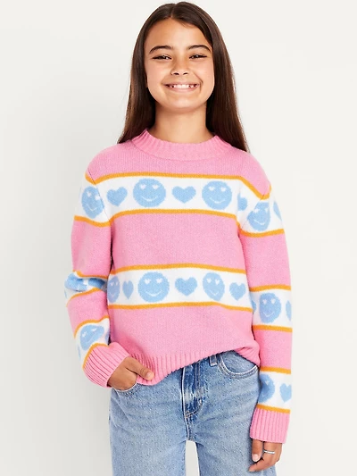 SoSoft Printed Mock-Neck Sweater for Girls