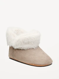 Cozy Faux-Fur Cuffed Booties for Toddler & Baby