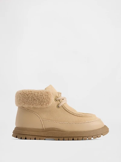 Bottes en suède végane à bords sherpa pour Tout-petit