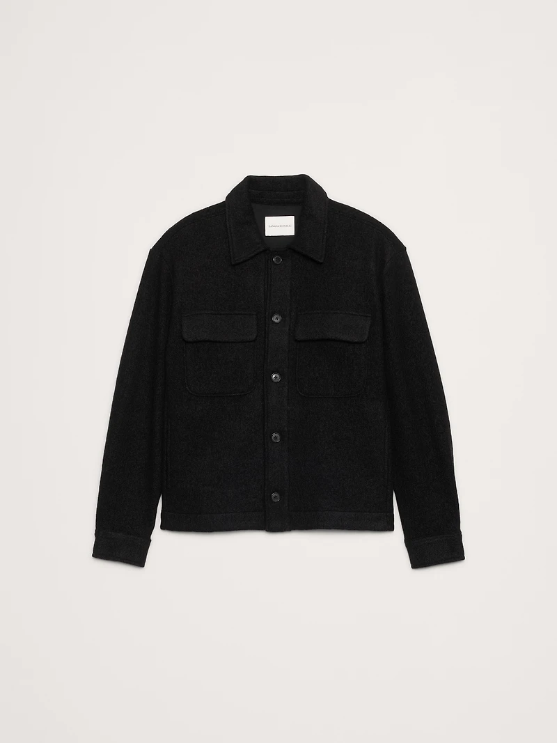 Boiled Wool-Blend Shirt Jacket