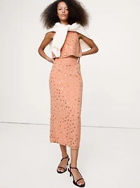 Embellished Chiffon Midi Skirt