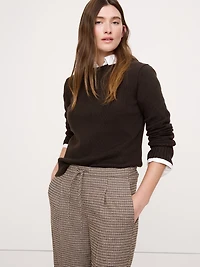 Wide-Leg Flannel Drawstring Pull-On Pant