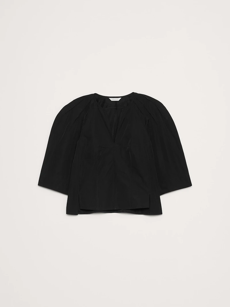 Taffeta Volume-Sleeve Top