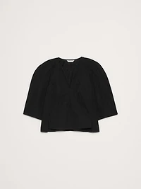 Taffeta Volume-Sleeve Top