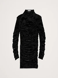 Burnout Velvet Ruched Mini Dress