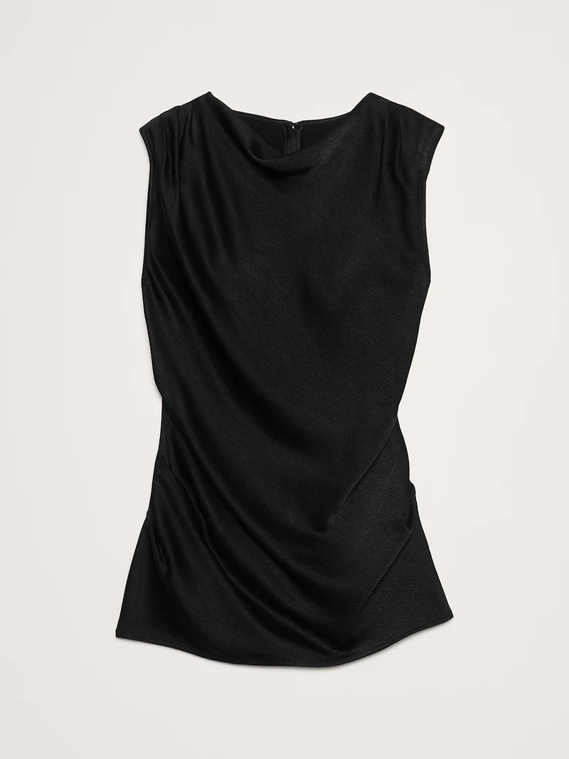 Hammered Satin Draped Top