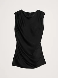 Hammered Satin Draped Top