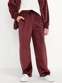 Baggy Embossed Velour Track Pants for Boys
