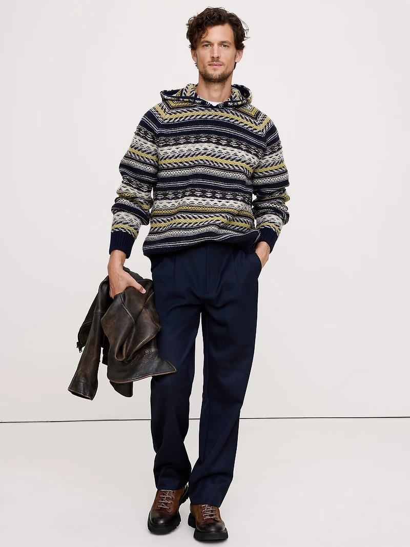 Fairisle Merino-Blend Sweater Hoodie