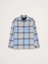 Relaxed-Fit Plaid Wool-Blend Overshirt
