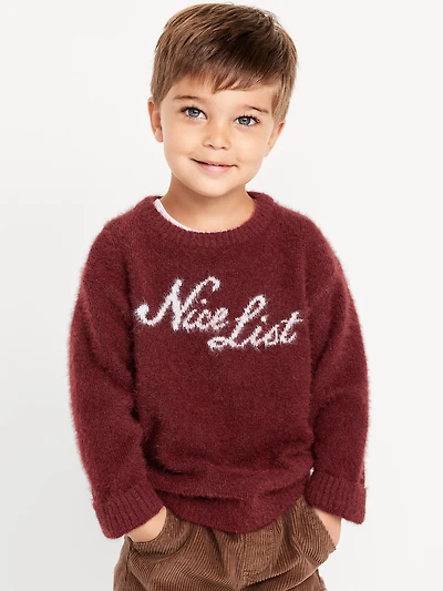 SoSoft Oversized Holiday Graphic Sweater for Toddler Boys
