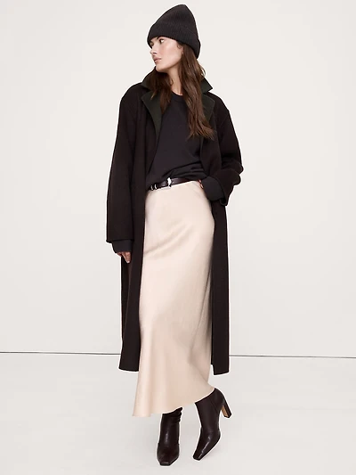 Hammered Satin Maxi Skirt