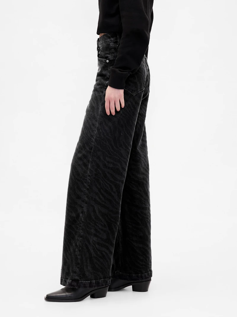 High Rise Stride Wide-Leg Jeans