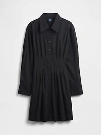 Pleated Mini Shirtdress