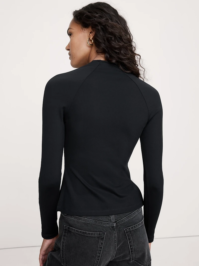 Sculpted-Stretch Square-Neck Top