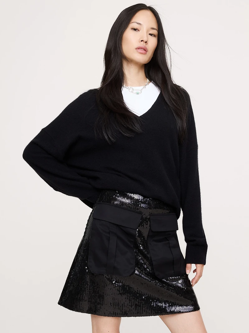 Sequin Ponte Mini Skirt