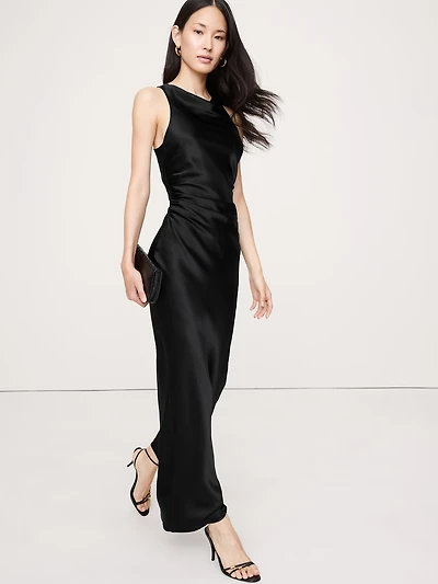 Silk Cowl-Neck Gown