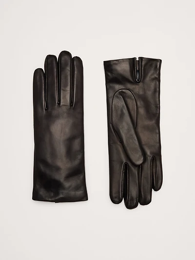 Italian Leather Cashmere-Lined Gloves