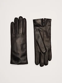 Italian Leather Cashmere-Lined Gloves