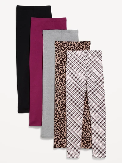 Full-Length Leggings 5-Pack for Girls