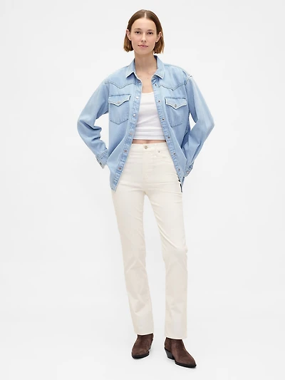 High Rise Corduroy '90s Slim Straight Pants