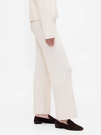 CashSoft Cable-Knit Sweater Pants