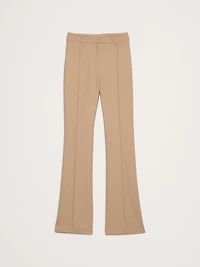 High-Rise Skinny Flare Stretch Wool-Blend Pant