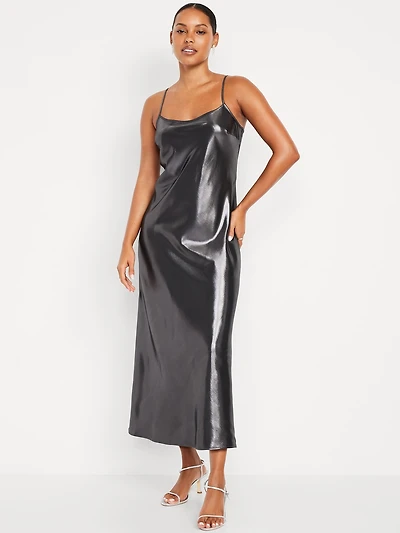 Shine Satin Maxi Dress