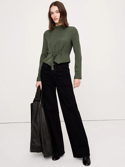 Drapey Mock-Neck Top