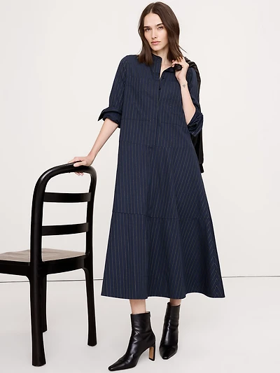 Cotton Trapeze Shirtdress