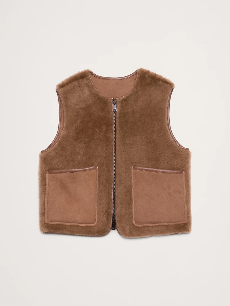 Reversible Shearling Vest