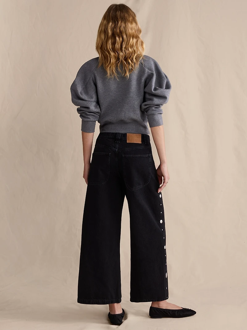 Low-Rise Loose Studded Ankle Jean