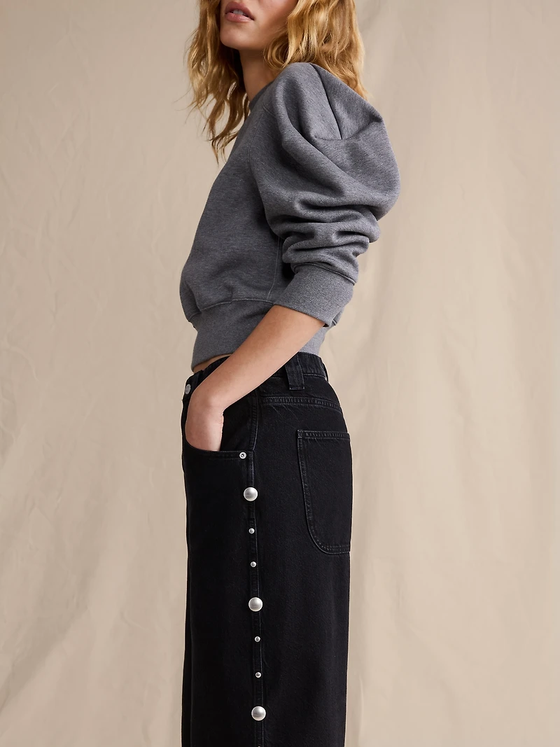 Low-Rise Loose Studded Ankle Jean