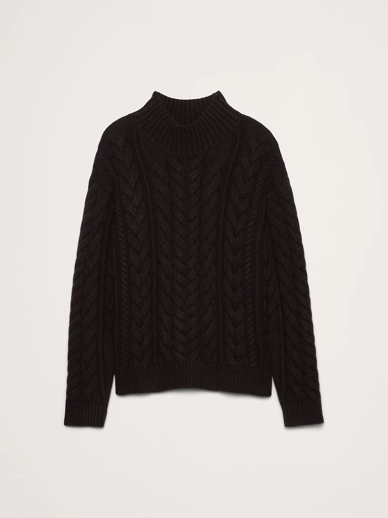 Italian Merino-Blend Mock-Neck Sweater