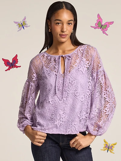 Old Navy x Anna Sui Lace Applique Top