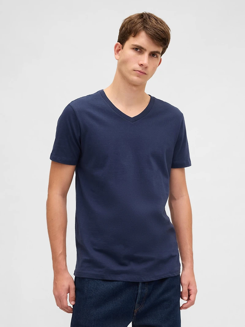 Cotton Jersey V-Neck T-Shirt