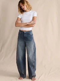 High-Rise Loose Barrel Jean